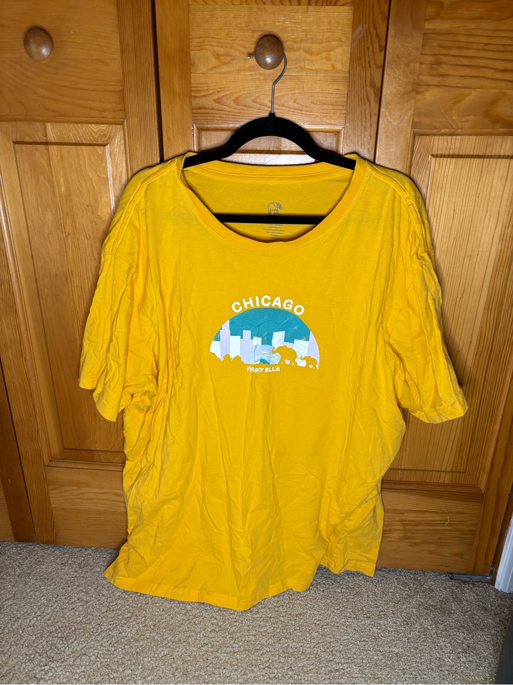 ivory ella Chicago Yellow Logo Crew Tee